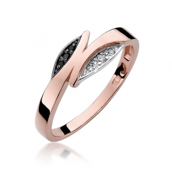 Pierścionek z różowego złota z brylantami 0.05ct BD107/CZ/R