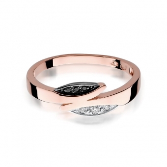 Pierścionek z różowego złota z brylantami 0.05ct BD107/CZ/R