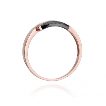 Pierścionek z różowego złota z brylantami 0.05ct BD107/CZ/R