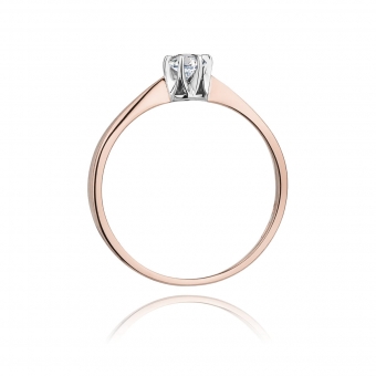 Pierścionek z różowego złota z  brylantem 0.10ct BD111/10/R