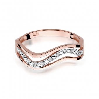 Pierścionek z różowego złota z brylantami 0.10ct BD116/R