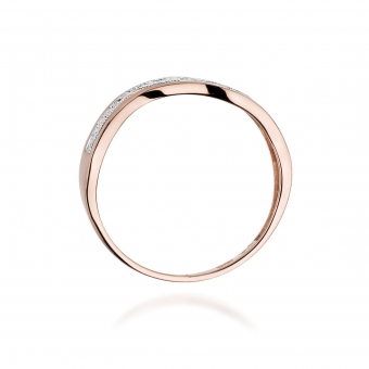 Pierścionek z różowego złota z brylantami 0.10ct BD116/R