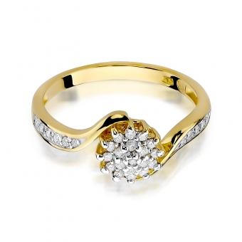 Złoty pierścionek zaręczynowy z brylantami 0.26ct BD11