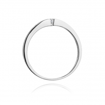 Pierścionek zaręczynowy z białego złota z brylantem 0.08ct BD125/W