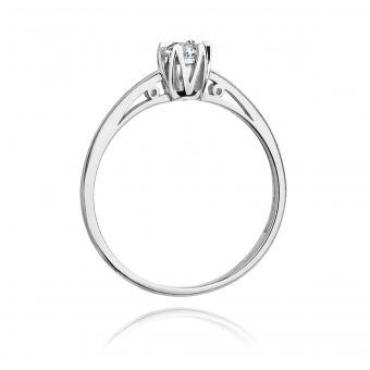 Pierścionek zaręczynowy z białego złota z brylantem 0.15ct BD133/W
