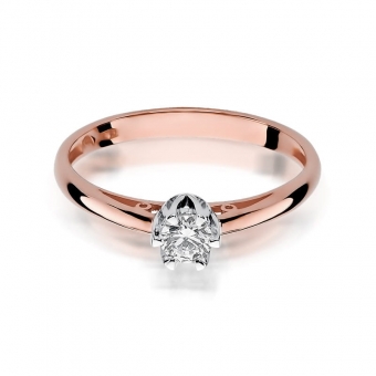 Pierścionek z różowego złota z brylantem 0.15ct BD133/R