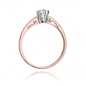 Pierścionek z różowego złota z brylantem 0.15ct BD133/R