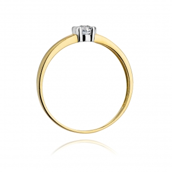 Złoty pierścionek zaręczynowy z brylantem 0.25ct BD138