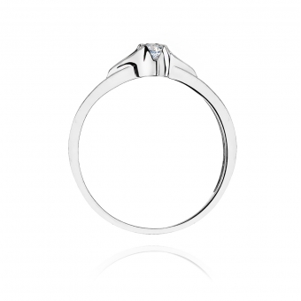 Pierścionek zaręczynowy z białego złota z brylantem 0.12ct BD155/W