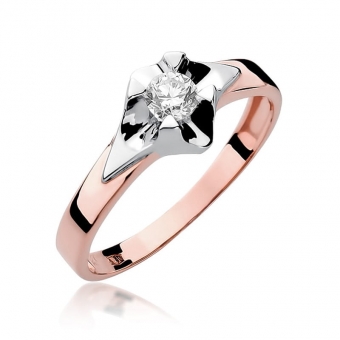 Pierścionek z różowego złota z brylantem 0.30ct BD155/30/R