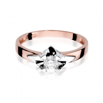 Pierścionek z różowego złota z brylantem 0.30ct BD155/30/R
