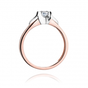 Pierścionek z różowego złota z brylantem 0.30ct BD155/30/R