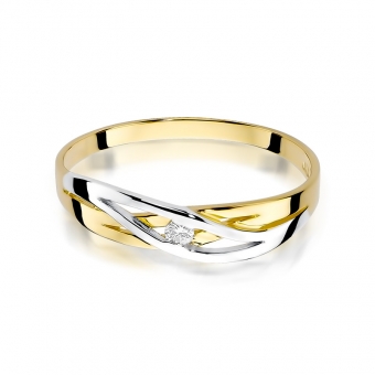 Złoty pierścionek zaręczynowy z cyrkonią BD156/C