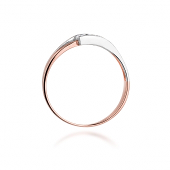 Pierścionek z różowego złota z brylantami 0.12ct BD159/R