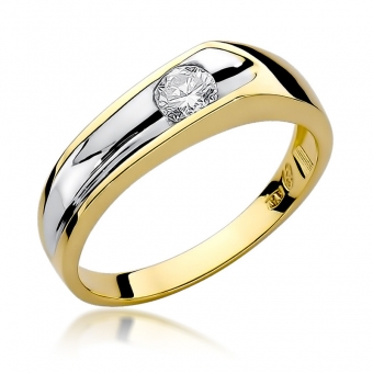 Złoty pierścionek zaręczynowy z brylantem 0.25ct BD15