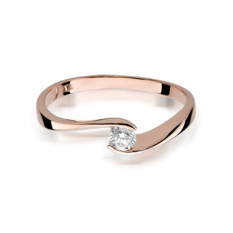 Pierścionek  z różowego złota z brylantem 0.13ct BD160/R