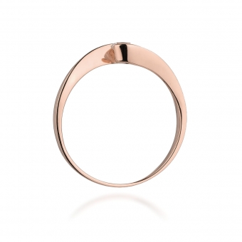 Pierścionek  z różowego złota z brylantem 0.13ct BD160/R