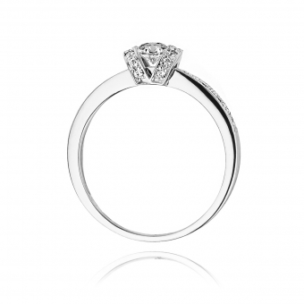 Ekskluzywny pierścionek zaręczynowy z białego złota z brylantami 0.25ct BD162/W