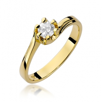 Złoty pierścionek zaręczynowy z brylantem 0.30ct BD163/30