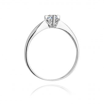 Pierścionek zaręczynowy z białego złota z brylantem 0.12ct BD171/W