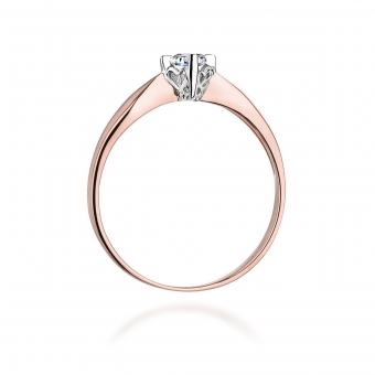 Pierścionek z różowego złota z brylantem 0.12ct BD171/R