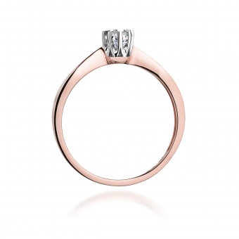 Pierścionek z różowego złota z brylantem 0.15ct BD173/R