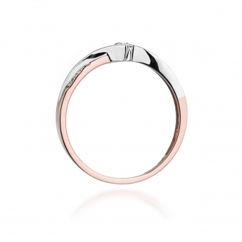 Pierścionek z różowego złota z brylantami 0.18ct BD177/R