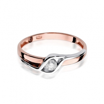 Pierścionek z różowego złota z brylantem 0.10ct BD178/10/R