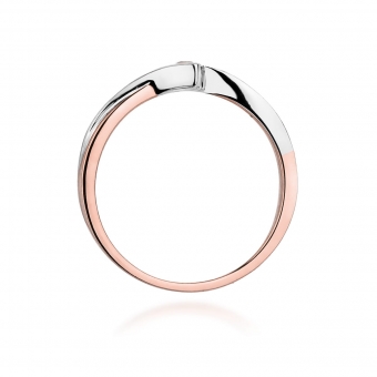 Pierścionek z różowego złota z brylantem 0.10ct BD180/R