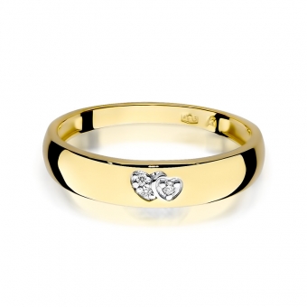 Złoty pierścionek zaręczynowy z brylantami 0.02ct BD189