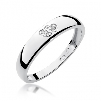 Pierścionek zaręczynowy z białego złota z brylantami 0.02ct BD189/W