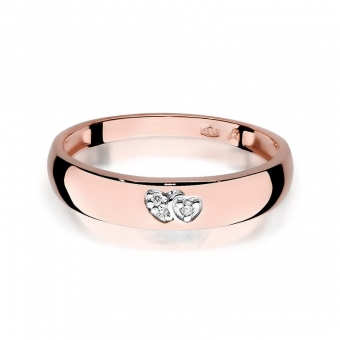 Pierścionek z różowego złota z brylantami 0.02ct BD189/R