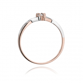 Pierścionek z różowego złota z brylantem 0.08ct BD190B/08/R