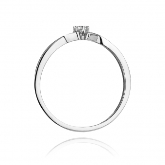 Pierścionek zaręczynowy z białego złota z brylantem 0.04ct BD190/W