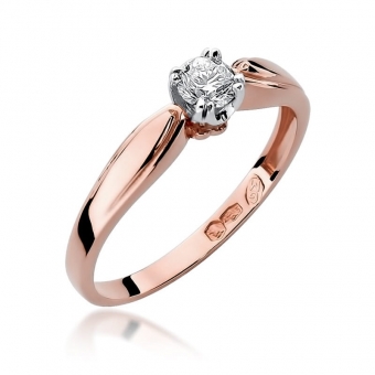 Pierścionek z różowego złota z brylantem 0.24ct BD197/R