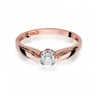 Pierścionek z różowego złota z brylantem 0.24ct BD197/R