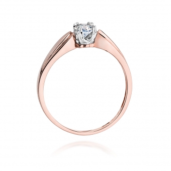 Pierścionek z różowego złota z brylantem 0.24ct BD197/R