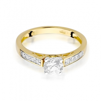 Złoty pierścionek zaręczynowy z brylantami 0.42ct BD198