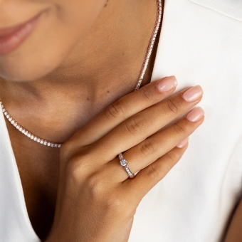 Pierścionek z różowego złota z brylantami 0.42ct BD198/R