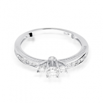Pierścionek zaręczynowy z białego złota z brylantami 0.42ct BD199/W