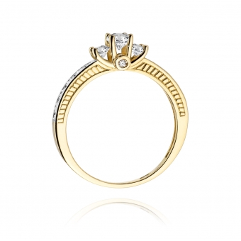Złoty pierścionek zaręczynowy z brylantami 0.42ct BD199
