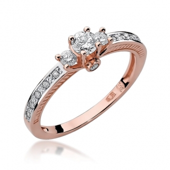 Pierścionek z różowego złota z brylantami 0.42ct BD199/R