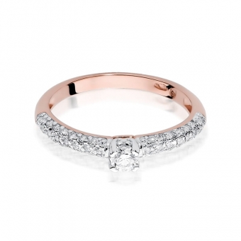 Pierścionek z różowego złota z brylantami 0.36ct BD200/R