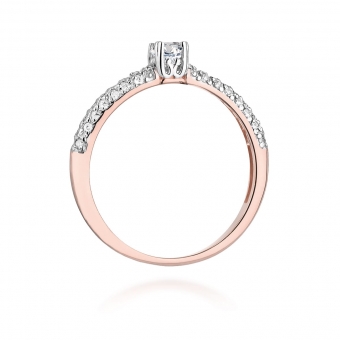 Pierścionek z różowego złota z brylantami 0.36ct BD200/R