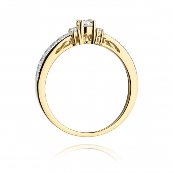 Złoty pierścionek zaręczynowy z brylantami 0.24ct BD201