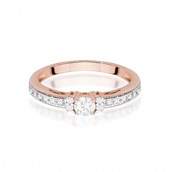 Pierścionek z różowego złota z brylantami 0.24ct BD201/R