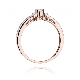 Pierścionek z różowego złota z brylantami 0.24ct BD201/R