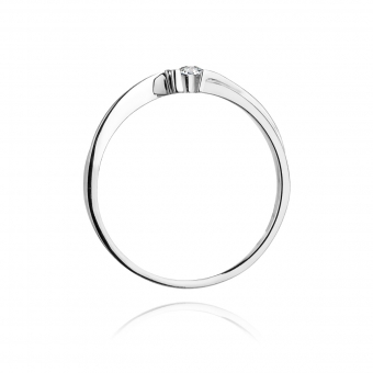 Pierścionek zaręczynowy z białego złota z brylantem 0.04ct BD204/W
