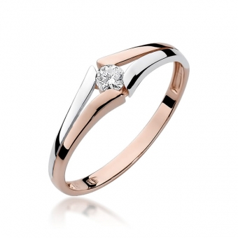 Pierścionek z różowego złota z brylantem 0.08ct BD207/08/R