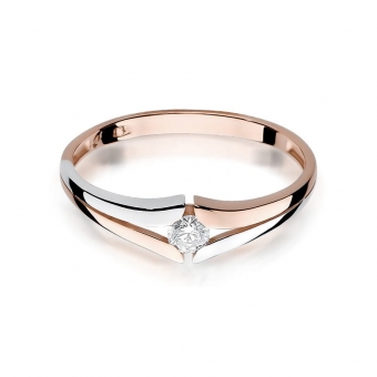 Pierścionek z różowego złota z brylantem 0.08ct BD207/08/R